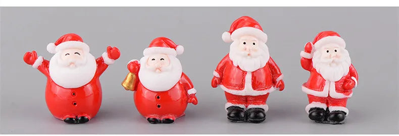 New Christmas Gift Figurines Miniature Santa Claus Snowman Micro Landscape Ornaments For Home Decorations Kawaii Desk Decor Room