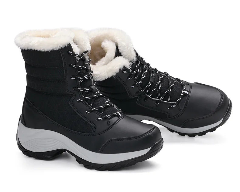 Snow Boots Women Platform Boots Non-slip Women Winter Shoes Fur Warm Ankle Boots for Women Wedges Waterproof Thigh High Boots