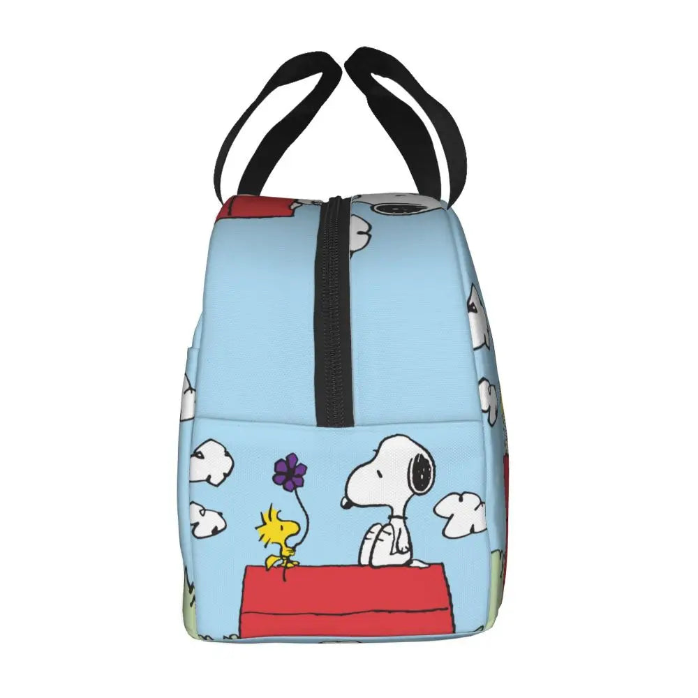 Custom Funny Cartoon Snoopy Lunch Box Waterproof Thermal Cooler Food Insulated Lunch Bag Kids For Kids Portable Picnic Tote Bags