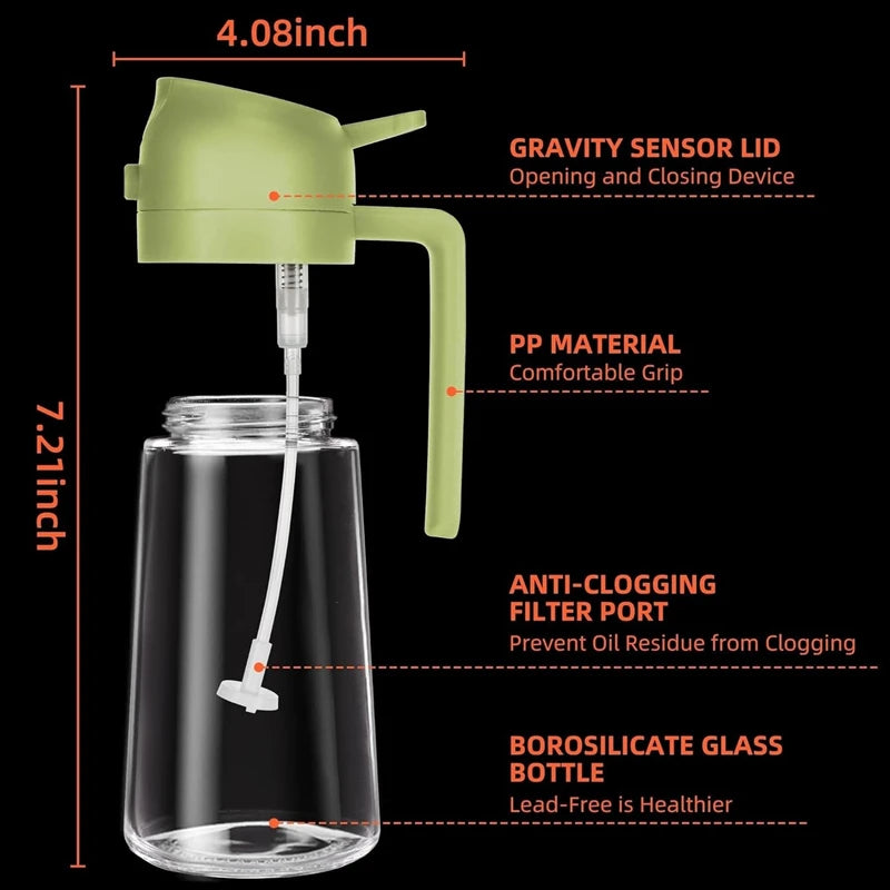 16oz 470ml Olive Oil Dispenser Bottle for Kitchen Oil Sprayer Jar for BBQ Cooking Kitchen Salad Barbecue Seasoning Tools