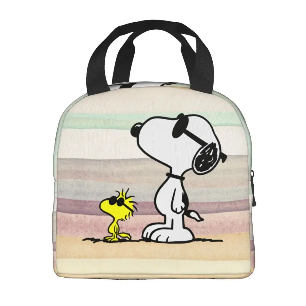 Custom Funny Cartoon Snoopy Lunch Box Waterproof Thermal Cooler Food Insulated Lunch Bag Kids For Kids Portable Picnic Tote Bags