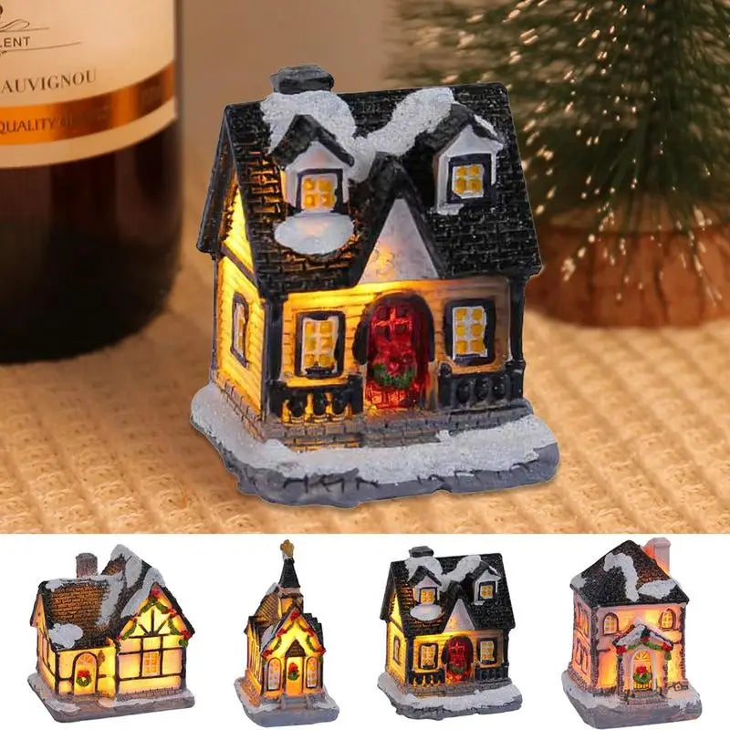 LED Village House Light Up Christmas Village House Resin Light Beacon Table Decoration Suitable For Children And Adults Indoor