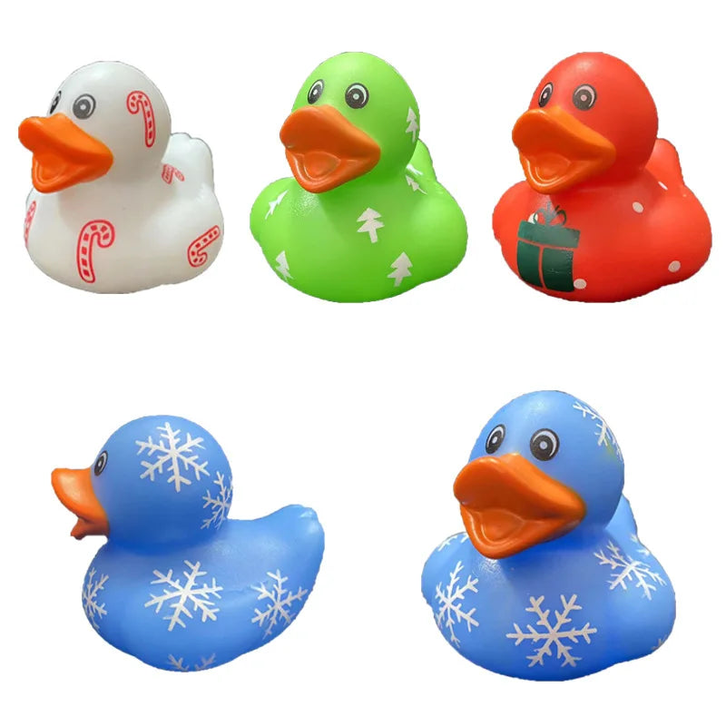 6-24pcs Christmas Rubber Ducks 2.5 Inch Assorted Rubber Ducks with Various Christmas Characters Novelty Rubber Duck Toys