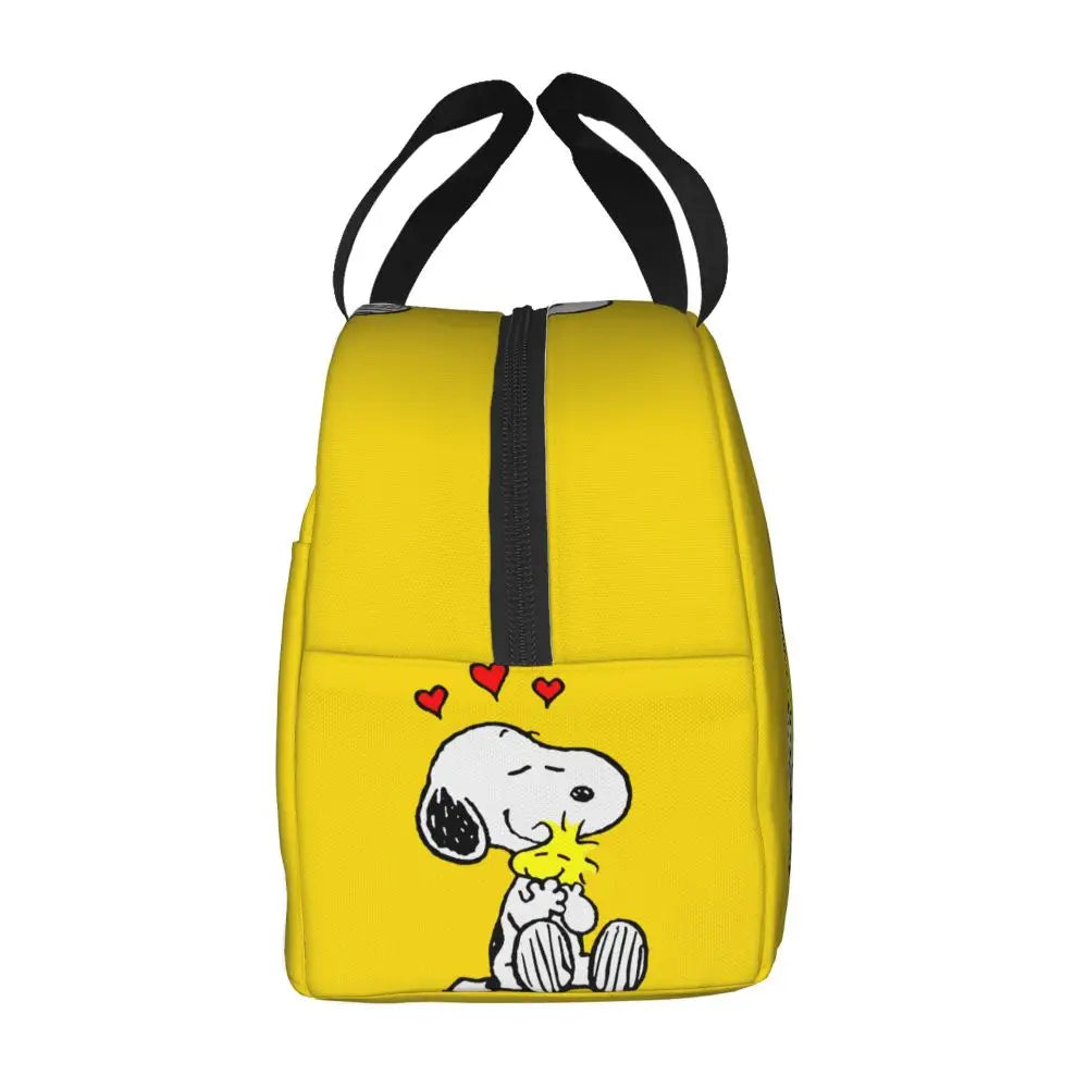 Custom Funny Cartoon Snoopy Lunch Box Waterproof Thermal Cooler Food Insulated Lunch Bag Kids For Kids Portable Picnic Tote Bags