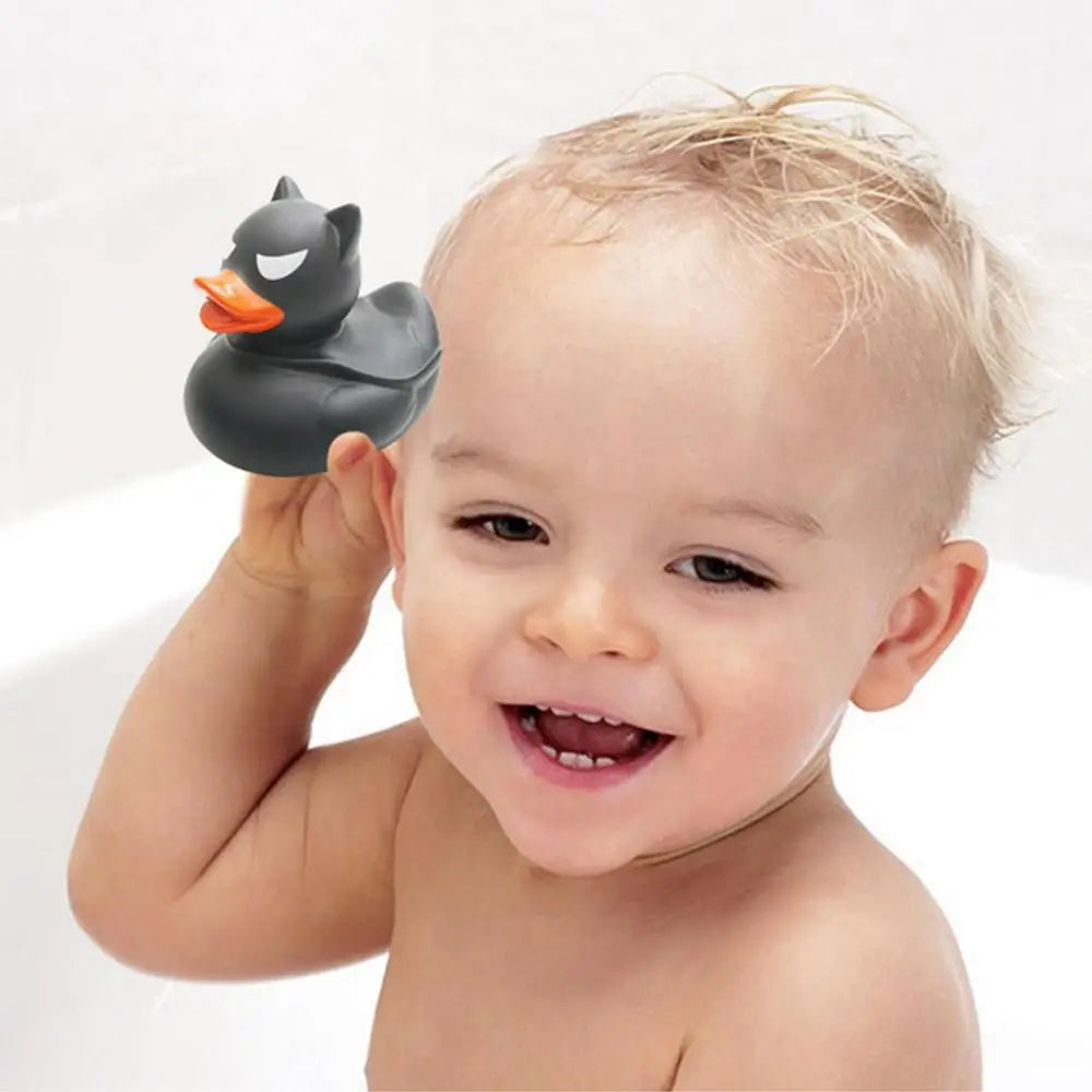 Black Rubber Duck Funny Mini Ducks Kids Bath Toys Halloween Ducks Bath Tub Pool Toys for Birthday Showers Supplies