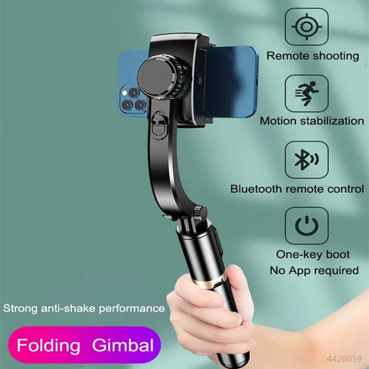 Roreta 2024 NEW Gimbal Stabilizer Selfie Stick Foldable Wireless Tripod with Bluetooth Shutter Monopod for IOS Android