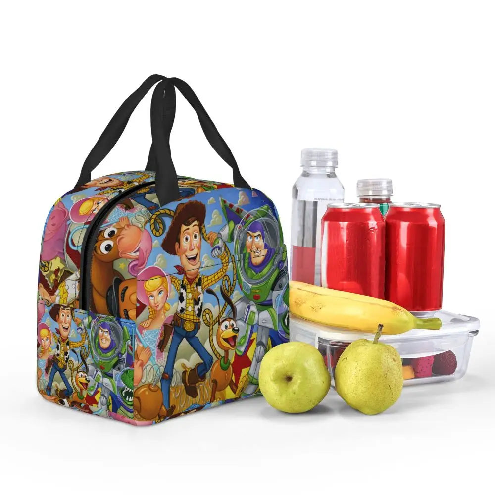 Custom Toy Story Buzz Ranger Suit Insulated Lunch Bag Reusable Thermal Cooler Bento Box For Women Food Container Tote Bags