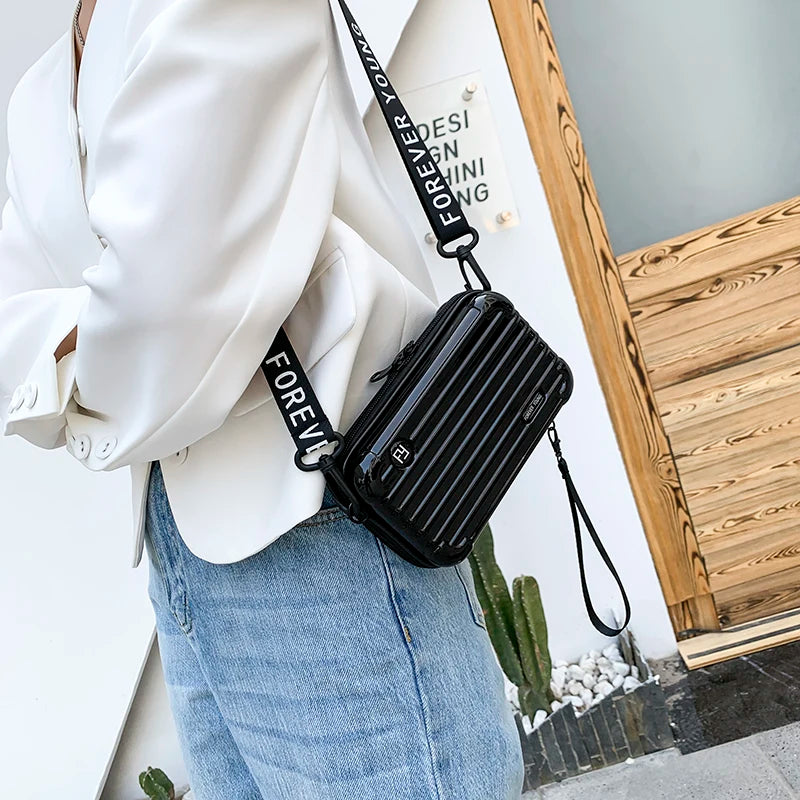 Luggage Small Bag Women's Crossbody Shoulder Personality Hand-Held Mini Suitcase-Style Box Small Square Women's Bag