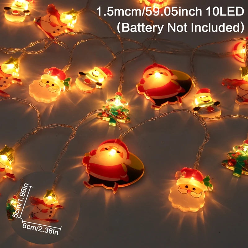 Christmas Santa Claus String Light Garland Xmas Tree Pendant Merry Christmas Decor for Home Noel Navidad Gift 2024 New Year 2025