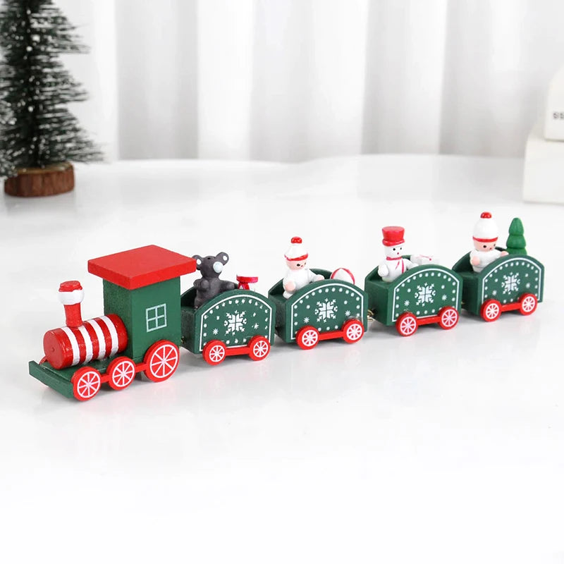 Christmas Wooden Train Ornament Merry Christmas Decoration For Home 2024 Xmas Kids Gifts Noel Natal Navidad New Year 2024