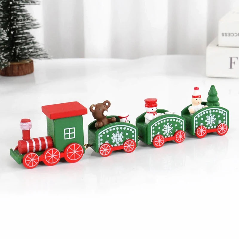 Christmas Wooden Train Ornament Merry Christmas Decoration For Home 2024 Xmas Kids Gifts Noel Natal Navidad New Year 2024