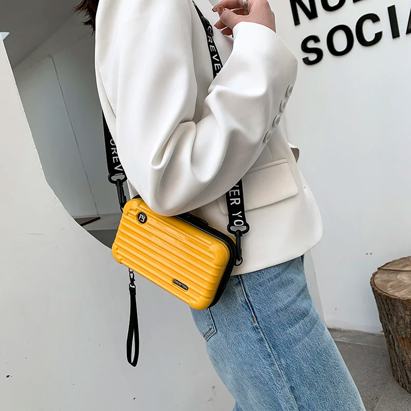 Luggage Small Bag Women's Crossbody Shoulder Personality Hand-Held Mini Suitcase-Style Box Small Square Women's Bag