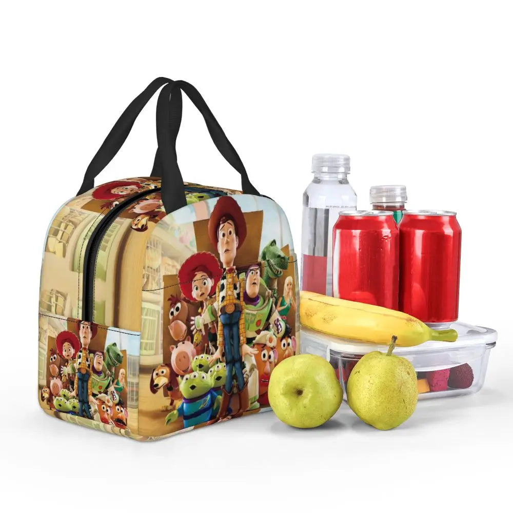 Custom Toy Story Buzz Ranger Suit Insulated Lunch Bag Reusable Thermal Cooler Bento Box For Women Food Container Tote Bags