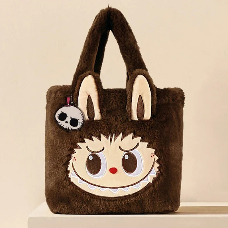 POP MART Bag Classic Series Labubu Plush Flip Bag Double Inside and Outside Flip Bag Periphery