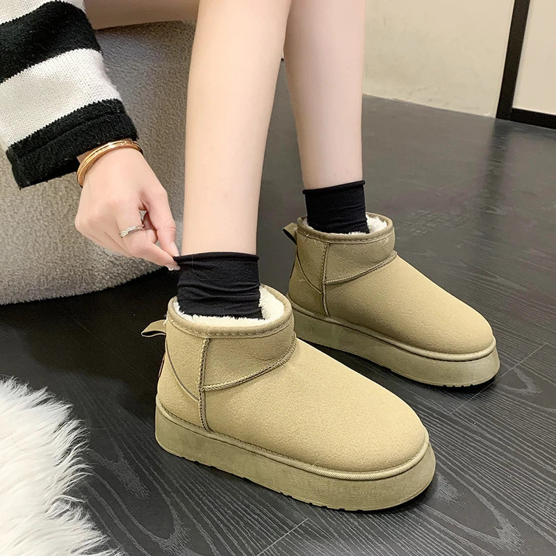 2024 New Classic Thickened Fluff Women's Snow Boots Comfortable Warm Ankle Boots Women Winter Ladies Shoes Chunky Botas Mujer