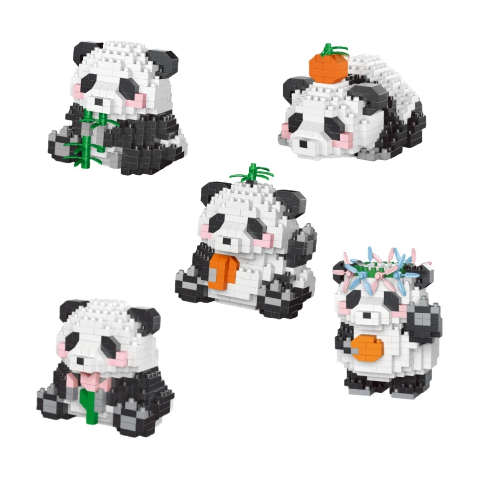 Adorable Panda-Shaped Building Blocks Toy Set: Desirable Desktop Decor, Perfect Gift, Panda Lover's Delight, Children's Joy