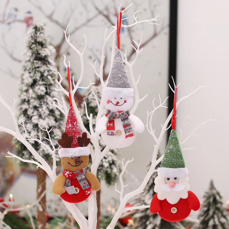 2023 Happy New Year Xmas Ornaments Diy Xmas Gift Santa Claus Snowman Tree Pendant Doll Hang Decorations for Navidad Home Decor