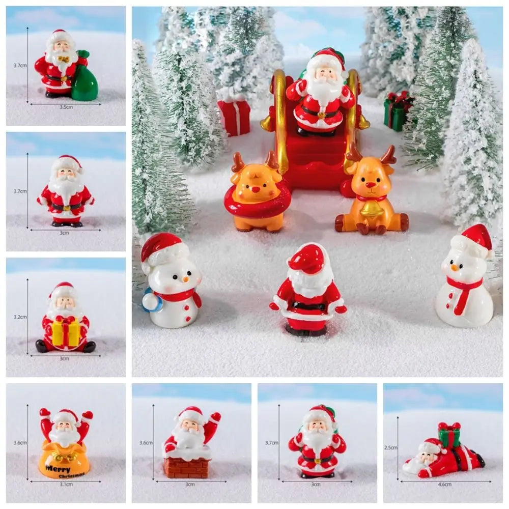 Christmas Miniature Snowman Santa Claus Fairy Garden Miniatures Fairy Figures Accessories Terrarium Figurines Decoration