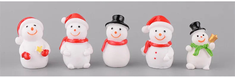 New Christmas Gift Figurines Miniature Santa Claus Snowman Micro Landscape Ornaments For Home Decorations Kawaii Desk Decor Room