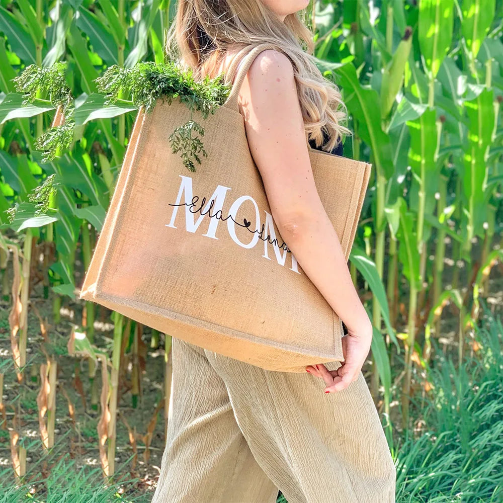 Personalized Jute Bag Bridesmaid Gift Bag Custom Burlap Tote Bag Bridal Bachelorette Party Beach Wedding Favors For Guests