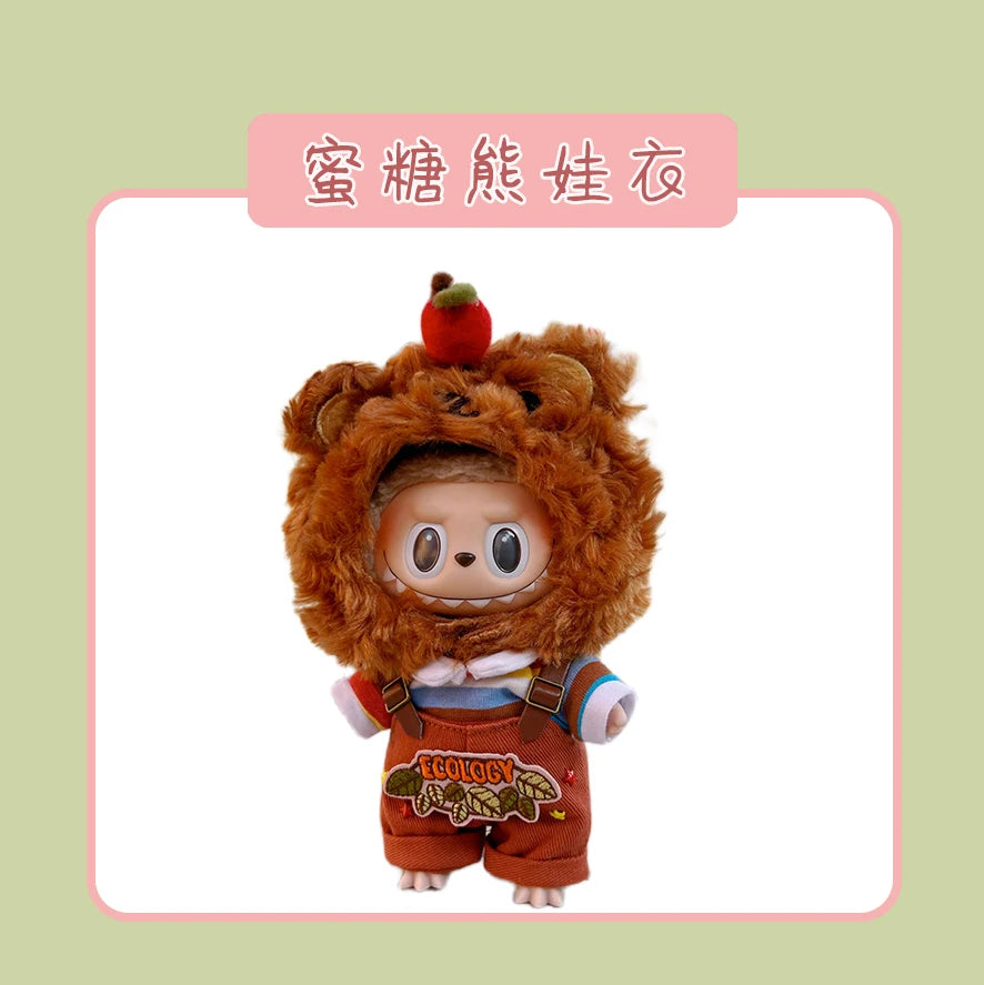 Hot Labubu Doll Clothes Fashion Clothes Hoodies For 17cm Doll Clothes Color Match Hoodies Dolls Accessories Cute Little Cloths