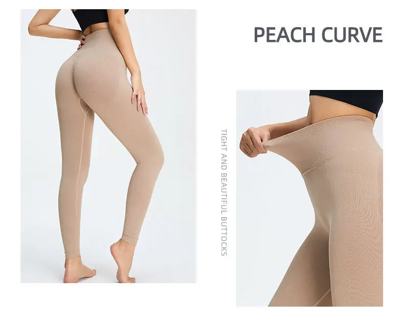 Seamless High Waist Nude Yoga Pants Women's Honey Peach Hip Lifting Tight Fitness Pants Quick Dried Exercise Push Up Yoga Pants