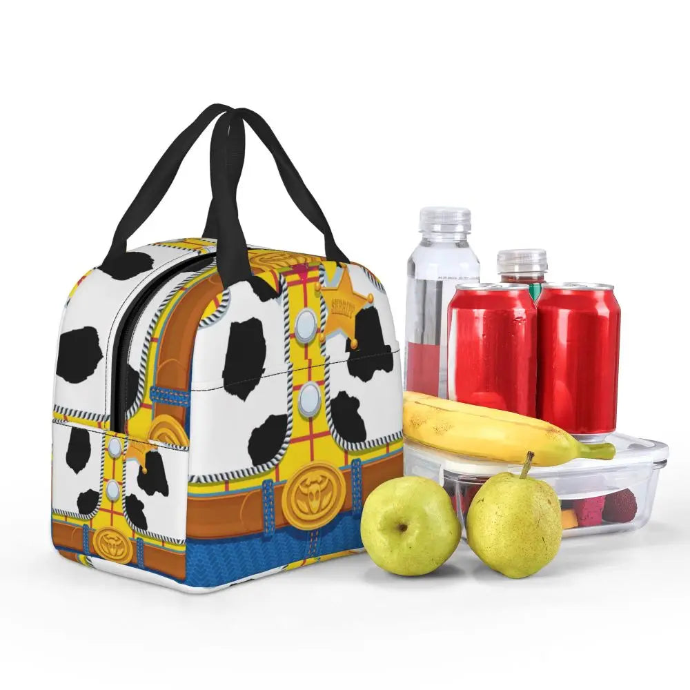 Custom Toy Story Buzz Ranger Suit Insulated Lunch Bag Reusable Thermal Cooler Bento Box For Women Food Container Tote Bags