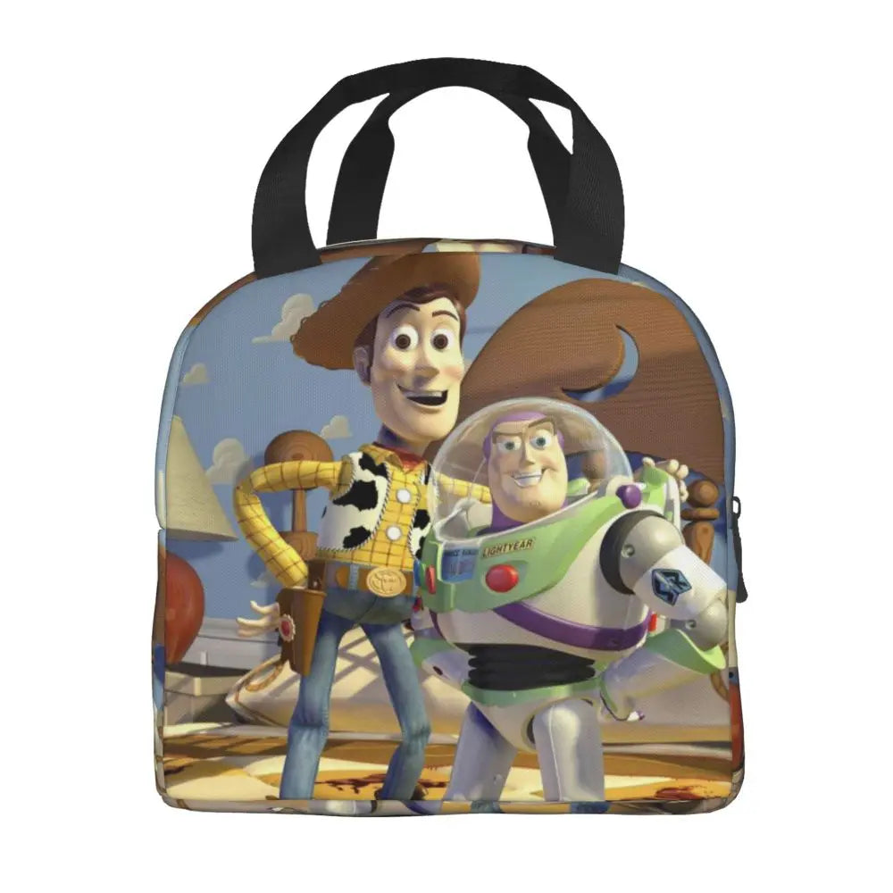 Custom Toy Story Buzz Ranger Suit Insulated Lunch Bag Reusable Thermal Cooler Bento Box For Women Food Container Tote Bags