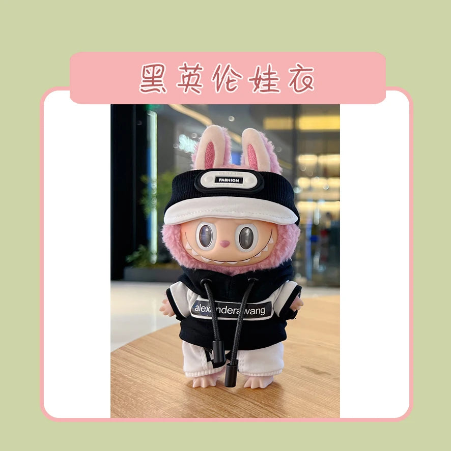 Hot Labubu Doll Clothes Fashion Clothes Hoodies For 17cm Doll Clothes Color Match Hoodies Dolls Accessories Cute Little Cloths