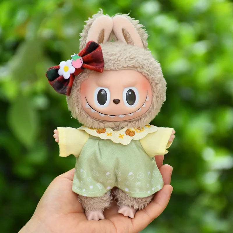 17cm Cute Mini Plush Doll'S Clothes Outfit Accessories For Korea Kpop Exo Labubu Idol Dolls Overalls Hat Clothing DIY Kids Gift