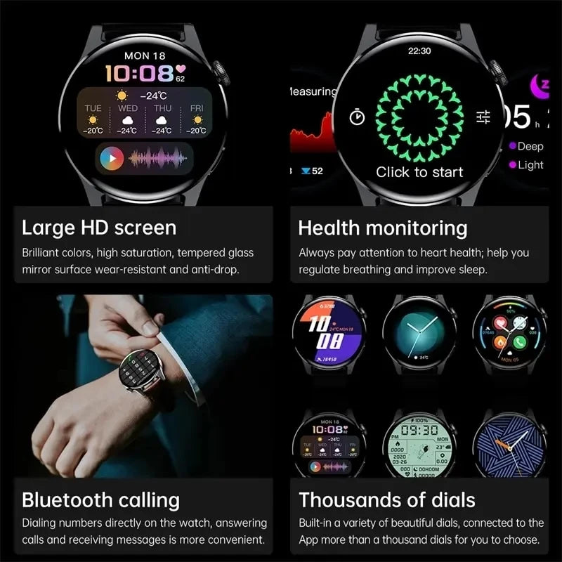 2024 New SmartWatch for Men Women Watches Amoled Bluetooth Call Sport IP67 Waterproof Heart Rate Sleep Smart Watch Pk Gt3 Pro