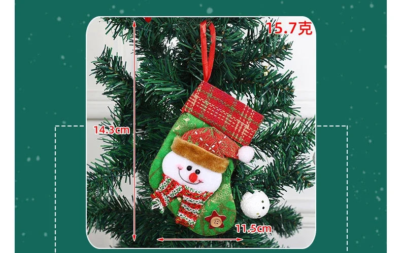 2pcs 2023 New Christmas Decoration Socks Cartoon Santa Claus Fawn Snowmen Socks Christmas Tree Hanging Ornaments Home Decoration