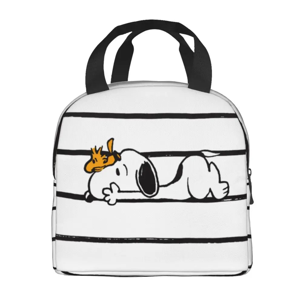 Custom Funny Cartoon Snoopy Lunch Box Waterproof Thermal Cooler Food Insulated Lunch Bag Kids For Kids Portable Picnic Tote Bags