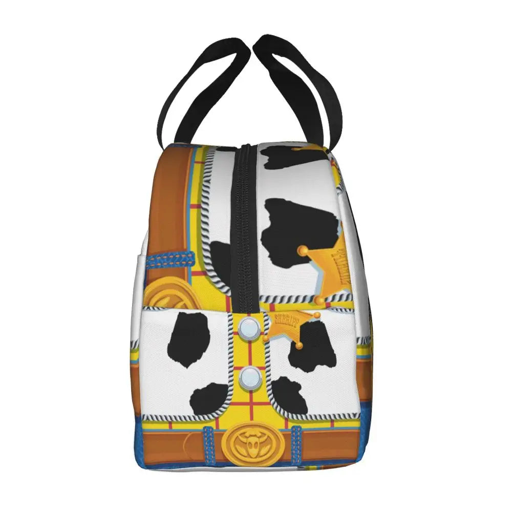 Custom Toy Story Buzz Ranger Suit Insulated Lunch Bag Reusable Thermal Cooler Bento Box For Women Food Container Tote Bags