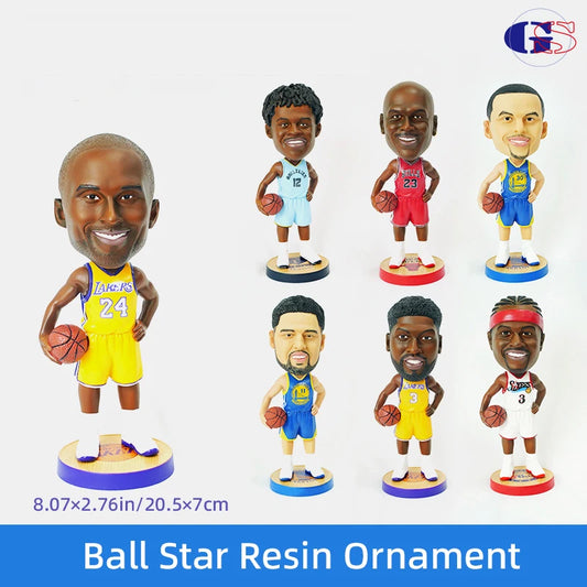 20CM MINISO&NBA Basketball Star PVC Shaking Head Figurine Figurine Home Decoration Ornament Artwork Boyfriend Birthday Gift