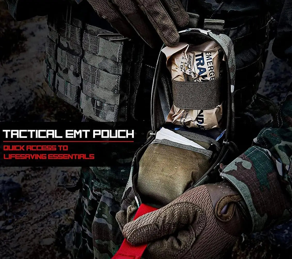 First Aid Kit Medical EDC Pouch Tactical MOLLE Outdoor Medical Bag Tourniquet Scissors Waist Bag 1000D tourniquet holder