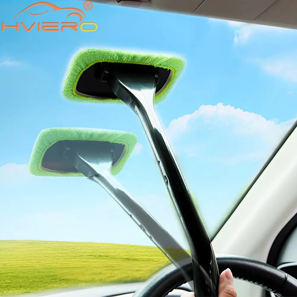 Car Window Cleaner Brush Windshield Dust Removal Wash Wiper Microfiber Auto Cleaning Tool Long Handle Accessories Mist Removal