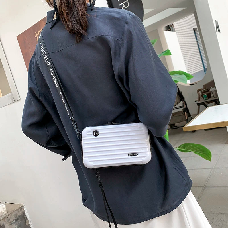 Luggage Small Bag Women's Crossbody Shoulder Personality Hand-Held Mini Suitcase-Style Box Small Square Women's Bag