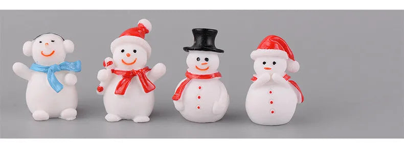 New Christmas Gift Figurines Miniature Santa Claus Snowman Micro Landscape Ornaments For Home Decorations Kawaii Desk Decor Room