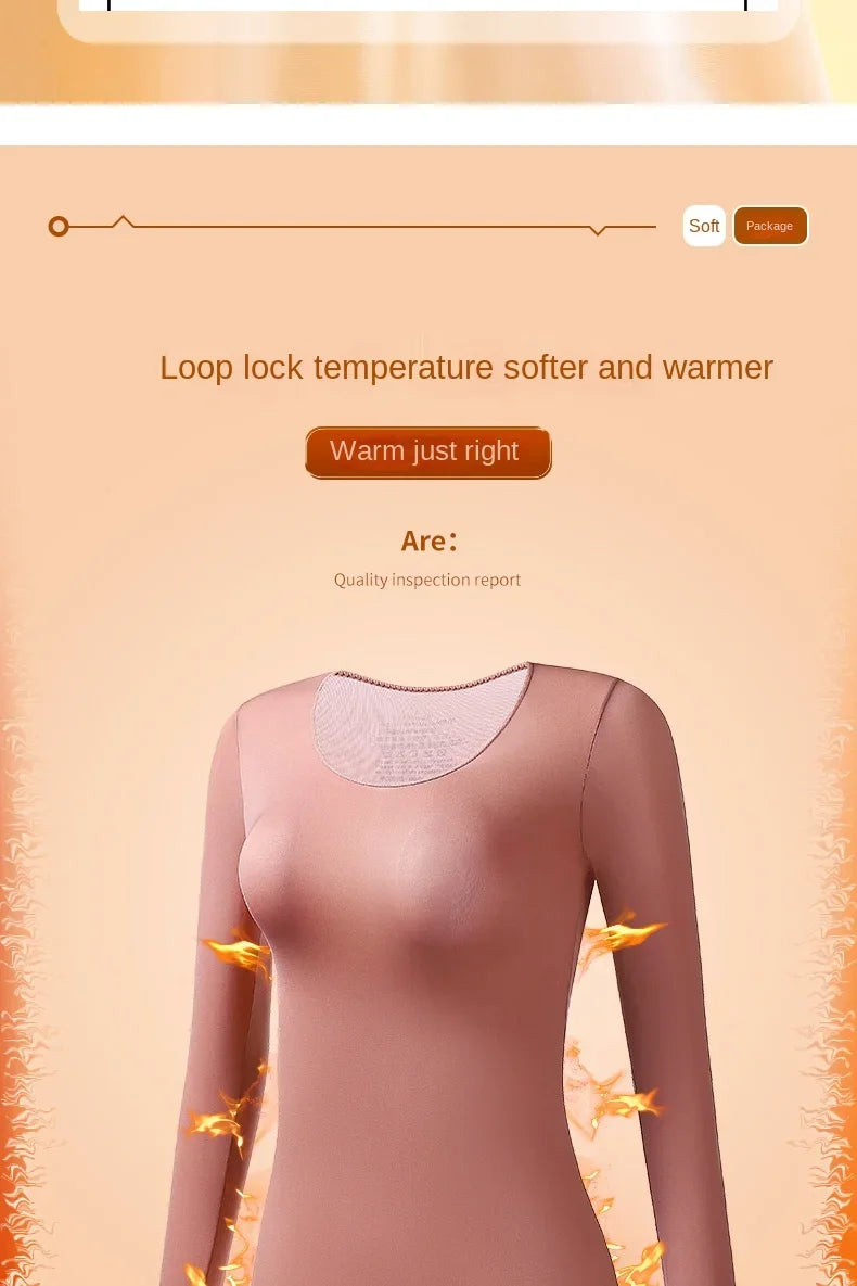 Women's Thermal Underwear Autumn Winter Bottoming Shirt Long-sleeved T-shirt Thin Thermal Top Second Women's Thermal Skin L-XL