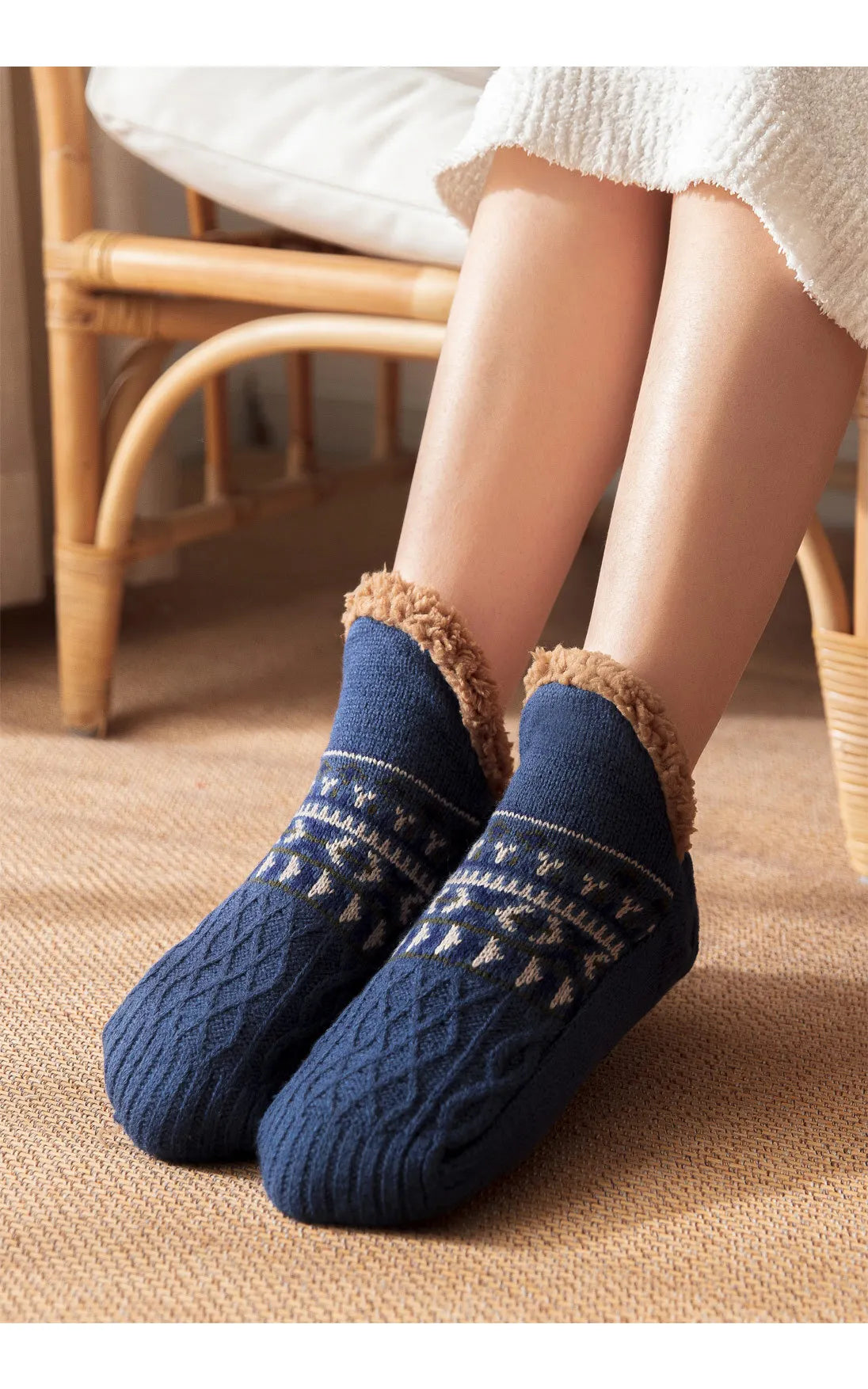 2024 New Winter Warm Floor Socks Home Fleece Slipper Women Men Snow Socks Sleep Carpet Socks Slippers Socks Non-slip Yoga Socks