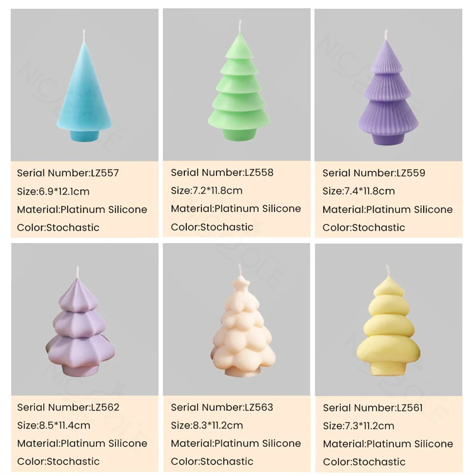 Christmas Tree Silicone Mold Handmade Scented Candle Mould DIY Christmas Mould Supplies Home Decor