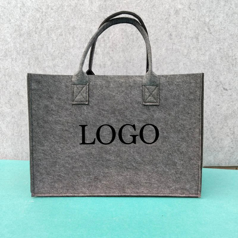 Custom Tote Handbag with Name Felt Totter Personalized Felt Bags Business Logo Gift Bridesmaid Bachelorette 25x25cm Party Gift