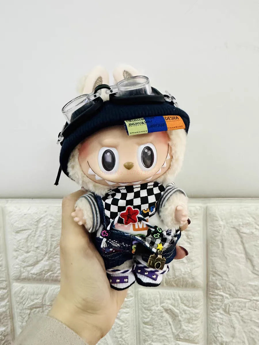 Hot Labubu Doll Clothes Fashion Clothes Hoodies For 17cm Doll Clothes Color Match Hoodies Dolls Accessories Cute Little Cloths