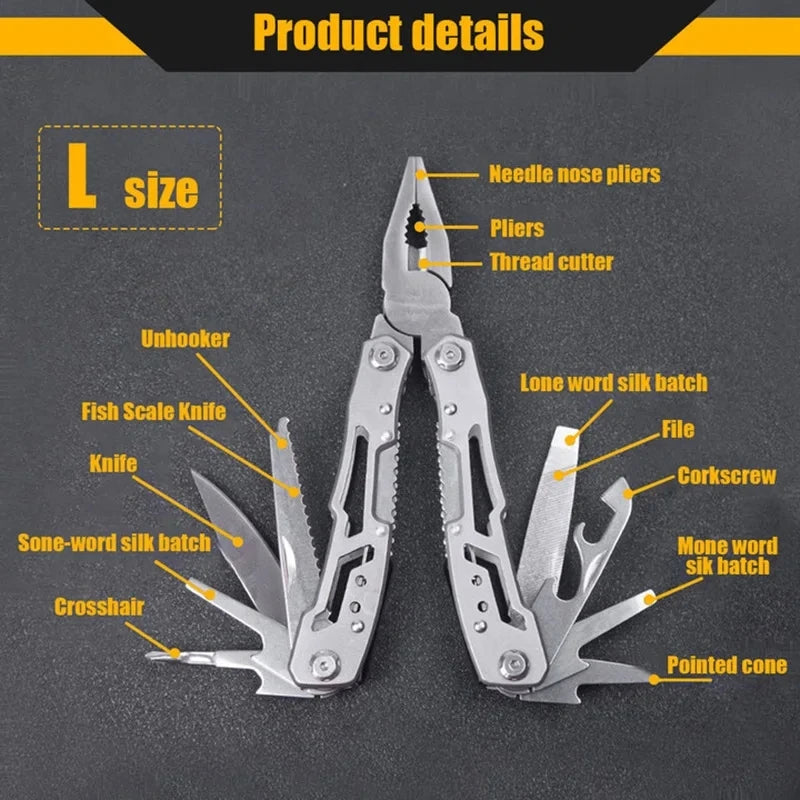 Multipurpose Knife Stainless Steel Multi-tool Pocket Knife Pliers Folding Knife Pliers Portable Folding Blade Survival Knife