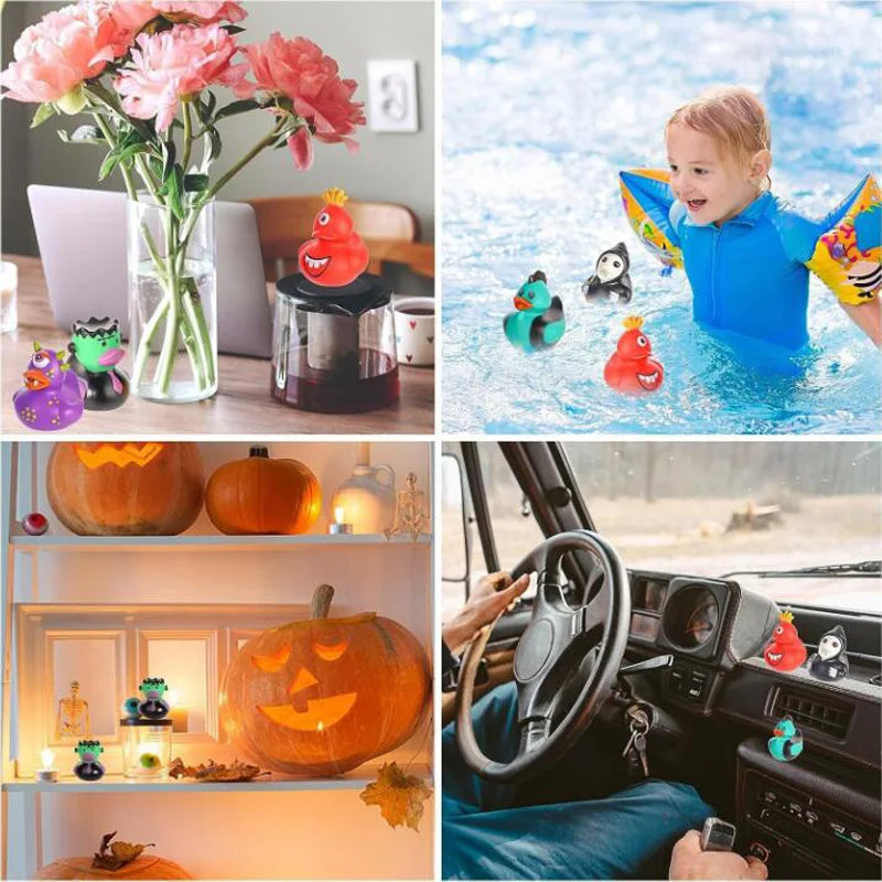 6-24pcs Halloween Rubber Ducks Assorted Rubber Ducks Halloween Ducks for Jeeps Ducking Halloween Decor Halloween Party Favors