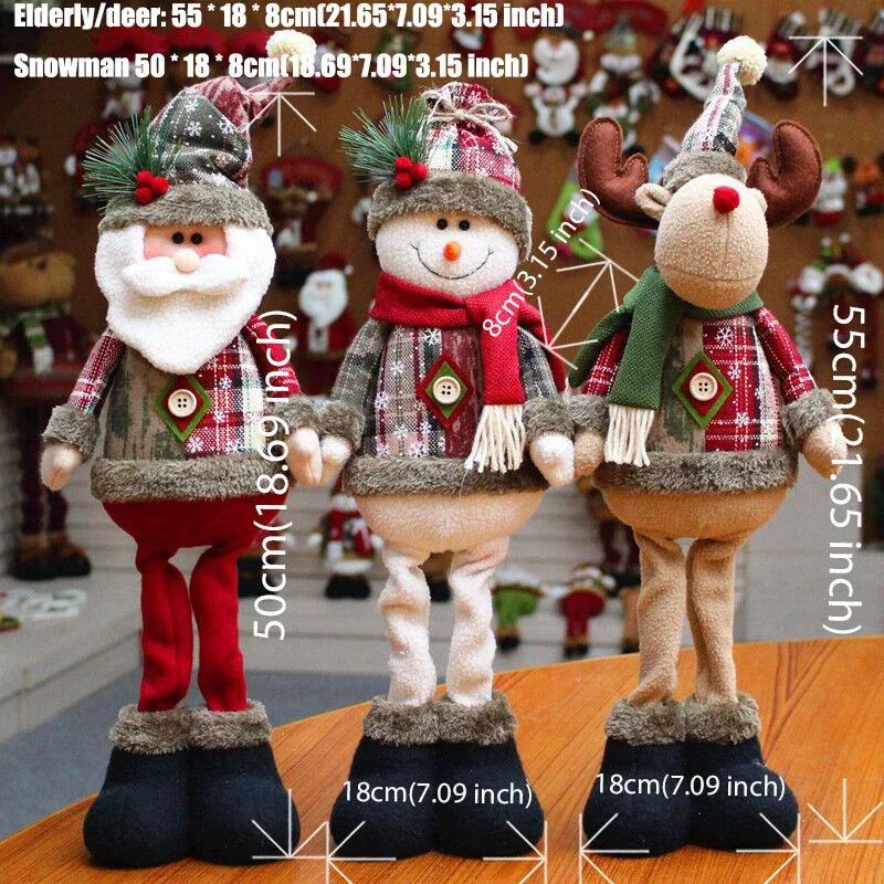 Cute Christmas Decoration Santa Claus Elk Santa Doll Christmas Ornaments Supplies New Year Home Decor Kid Gifts Navidad Natal