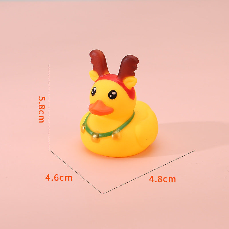 Baby Bath Toys Cute Little Yellow Duck with Squeeze Sound Floating Duck Bath Toys Soft Rubber Float Duck Water Toy Gift for Kids