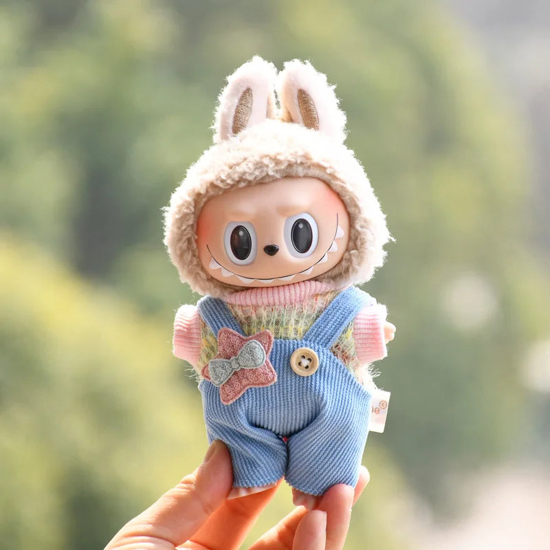 17cm Cute Mini Plush Doll'S Clothes Outfit Accessories For Korea Kpop Exo Labubu Idol Dolls Overalls Hat Clothing DIY Kids Gift