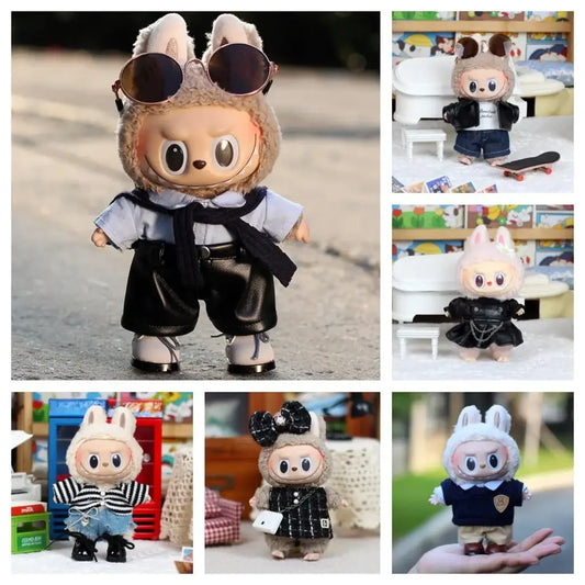 For 17cm Labubu baby clothes series doll clothes Macaron for Modern style of labubu outfit